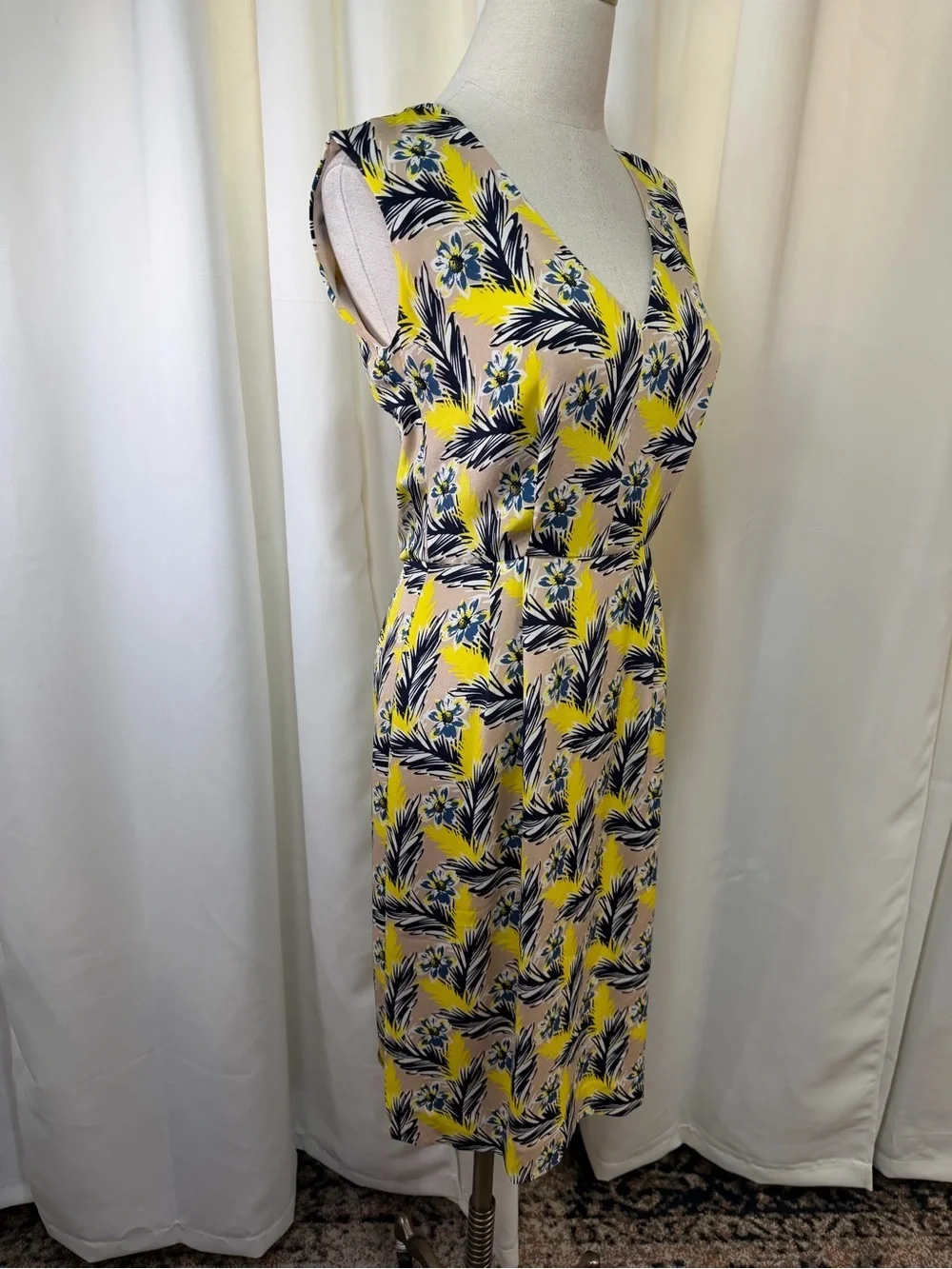 J. Crew ‘Yellow & Tan Floral Print Sleeveless Dress’ in “Meadow Spring” Size 00